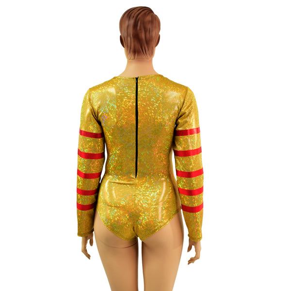 Gold, Red and Green Klown Romper - 4