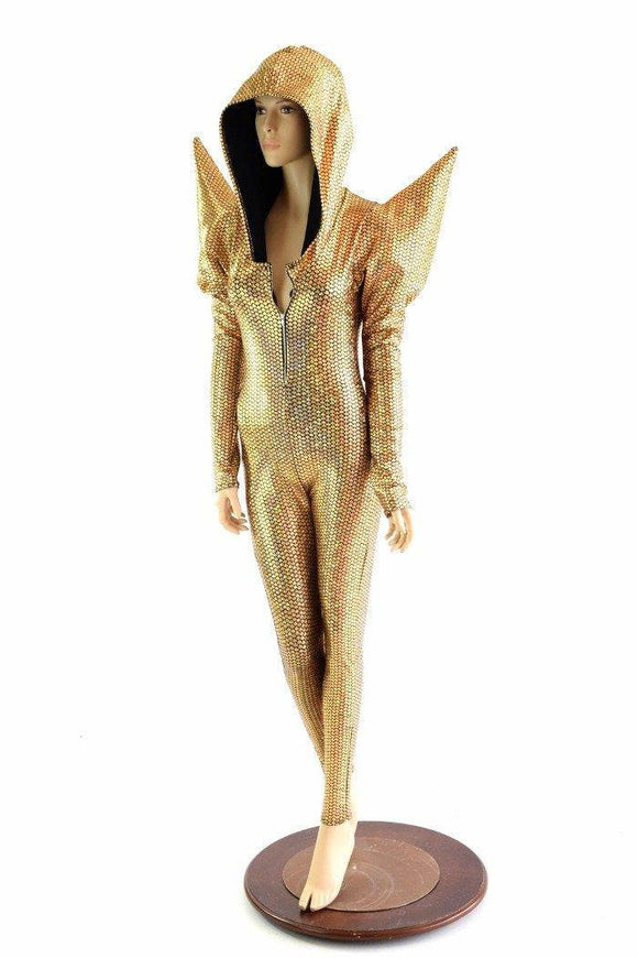 Gold Scale Mega Shoulder Catsuit - Coquetry Clothing