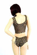 Gold Scale Tank Crop & Cheekies Set - Coquetry Clothing