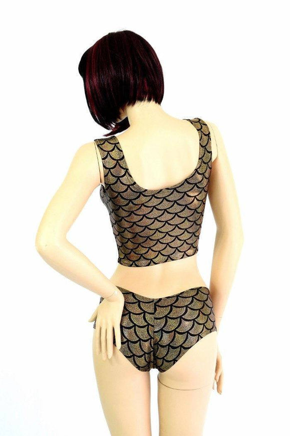 Gold Scale Tank Crop & Cheekies Set - Coquetry Clothing