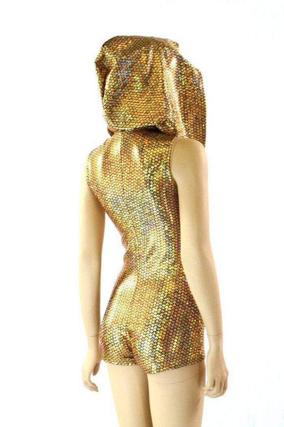 Gold Scale Zippered Romper - Coquetry Clothing