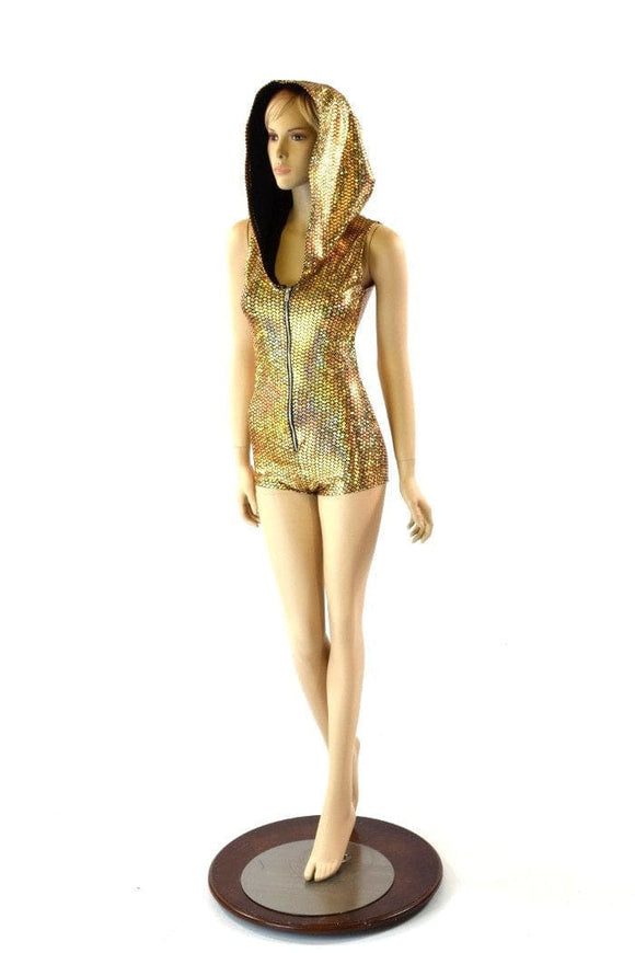 Gold Scale Zippered Romper - Coquetry Clothing