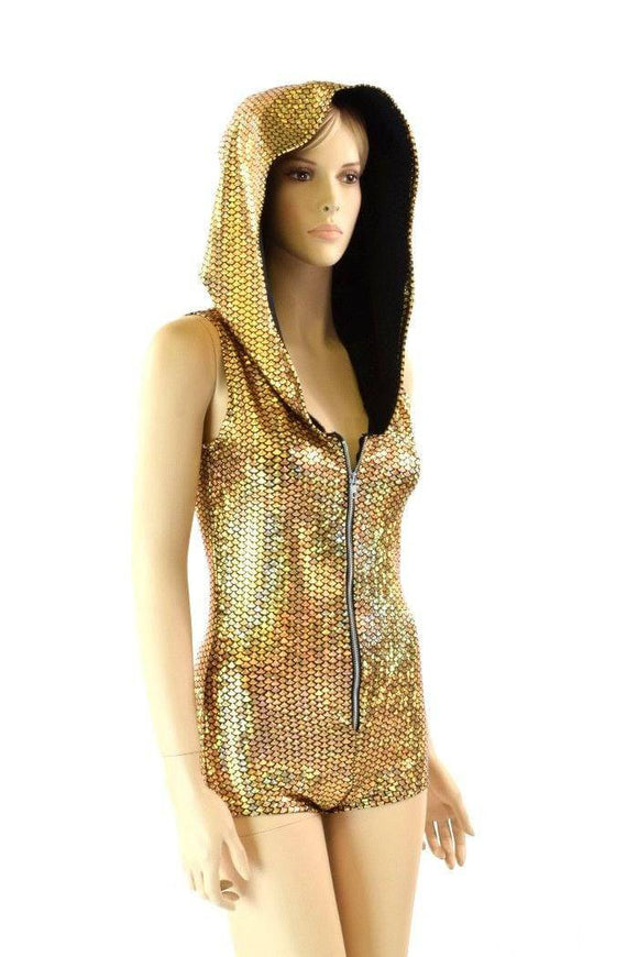 Gold Scale Zippered Romper - Coquetry Clothing