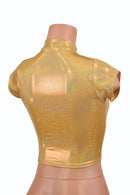 Gold Short Collar Crop Top - Coquetry Clothing