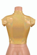 Gold Short Collar Crop Top - 5
