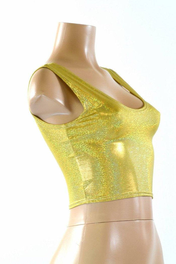 Gold Sparkly Crop Top - 1