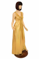 Gold Sparkly Grecian Gown - Coquetry Clothing