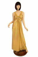 Gold Sparkly Grecian Gown - Coquetry Clothing