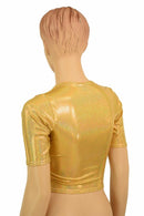 Gold Sparkly Jewel Crop Top - Coquetry Clothing