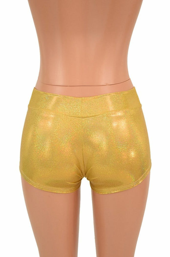 Gold Sparkly Jewel Lowrise Shorts - Coquetry Clothing