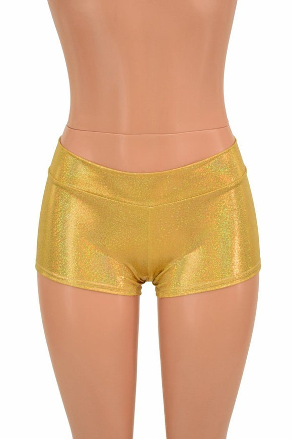 Gold Sparkly Jewel Lowrise Shorts - Coquetry Clothing