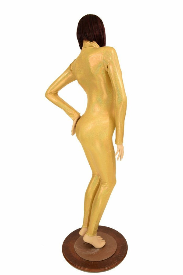 Gold Sparkly Turtle Neck Catsuit - 4