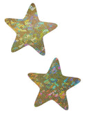 Gold on Gold Shattered Glass Star Pasties - 1