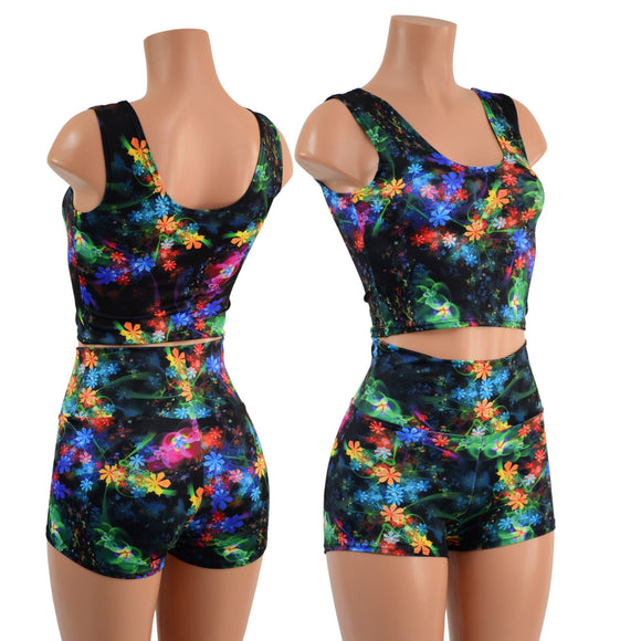 Gothic Garden High Waist Shorts OR Top READY to SHIP - Coquetry Clothing