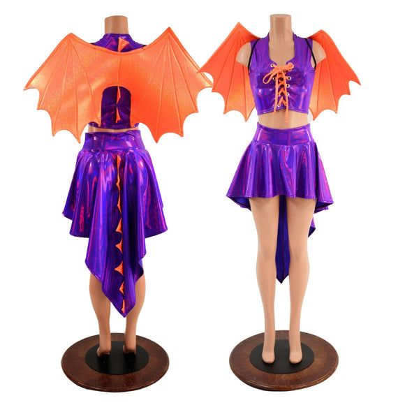 Grape and Orange Dragon Set (+Dragon Wings!) - Coquetry Clothing