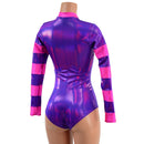 Grape Holographic and Pink Sparkly Jewel Color Blocked Stella Romper - Coquetry Clothing