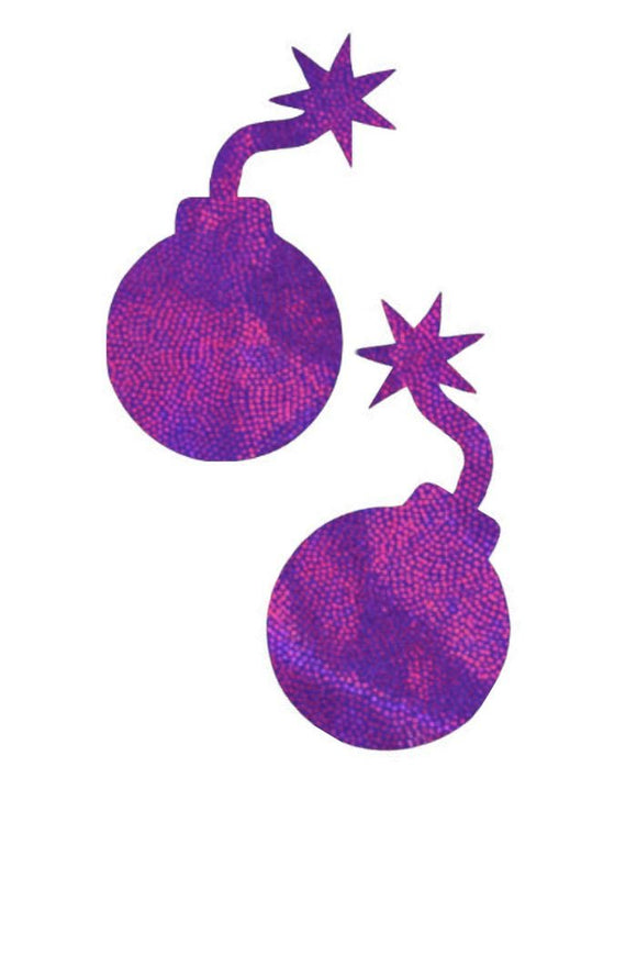 Grape Holographic Bomb Pasties - Coquetry Clothing
