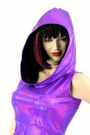 Grape Holographic Pocket Skater Dress - Coquetry Clothing