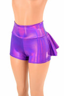Grape Holographic Ruffle Rump Shorts - Coquetry Clothing