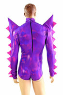 Grape Holographic Spiked Romper - Coquetry Clothing