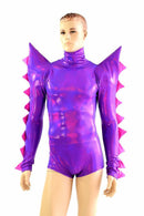 Grape Holographic Spiked Romper - Coquetry Clothing