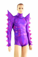 Grape Holographic Spiked Romper - Coquetry Clothing