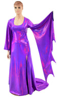 Grape Holographic Succubus Sleeve Gown - Coquetry Clothing