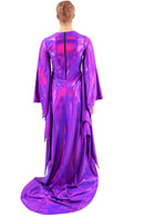 Grape Holographic Succubus Sleeve Gown - Coquetry Clothing