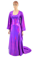 Grape Holographic Succubus Sleeve Gown - Coquetry Clothing