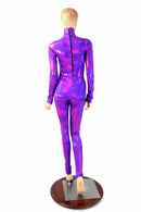 Grape Holographic Turtle Neck Catsuit - Coquetry Clothing