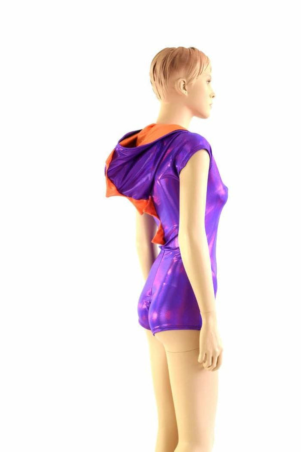 Grape & Orange Dragon Hoodie Romper - 4