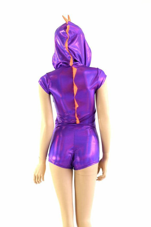 Grape & Orange Dragon Hoodie Romper - 2