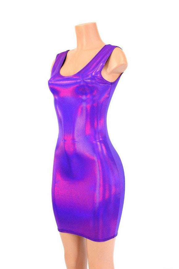 Grape Purple Holgraphic Tank Dress - Coquetry Clothing