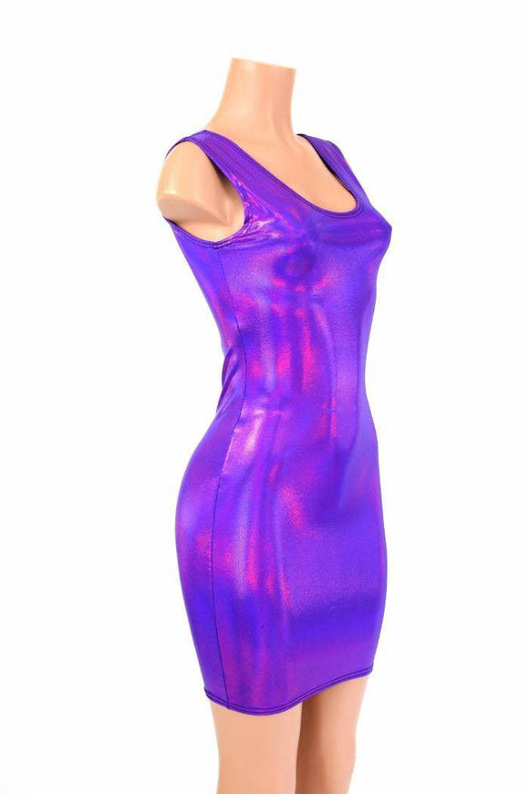 Grape Purple Holgraphic Tank Dress - Coquetry Clothing