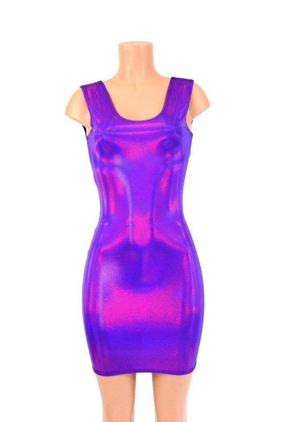 Grape Purple Holgraphic Tank Dress - Coquetry Clothing