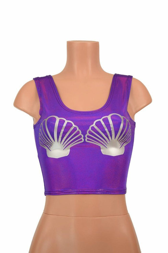 Grape Seashell Crop Top - Coquetry Clothing
