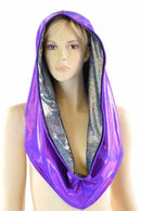 Grape & Silver Reversible Infinity Festival Hood - Coquetry Clothing