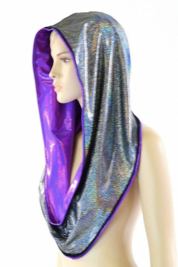 Grape & Silver Reversible Infinity Festival Hood - Coquetry Clothing