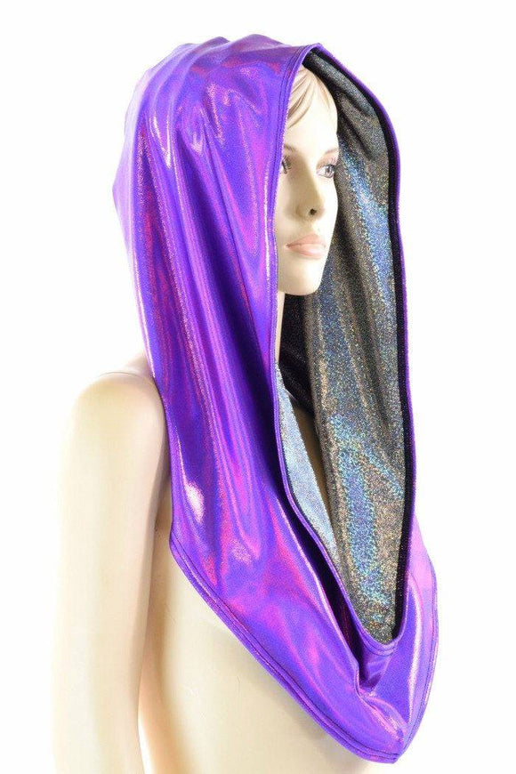 Grape & Silver Reversible Infinity Festival Hood - Coquetry Clothing