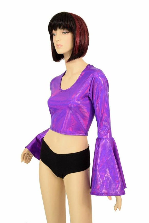 Grape Trumpet Sleeve Crop - Coquetry Clothing