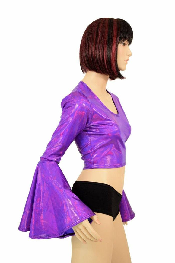 Grape Trumpet Sleeve Crop - Coquetry Clothing
