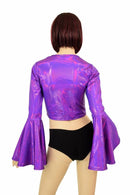 Grape Trumpet Sleeve Crop - Coquetry Clothing