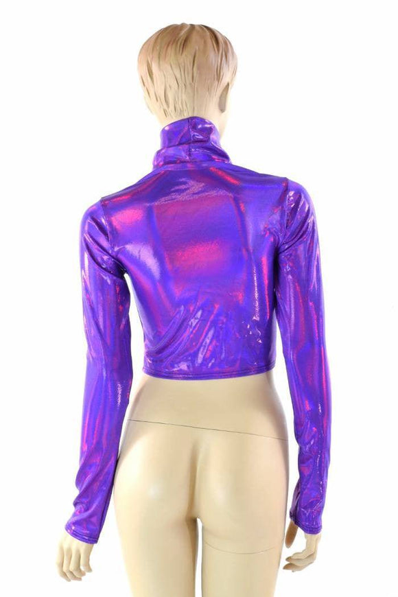 Grape Turtle Neck Crop - Coquetry Clothing