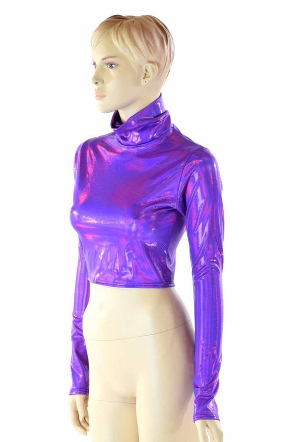 Grape Turtle Neck Crop - Coquetry Clothing
