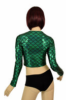 Green Dragon Crew Neck Crop Top - Coquetry Clothing