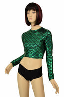 Green Dragon Crew Neck Crop Top - Coquetry Clothing