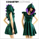 Green Dragon Hoodie Skater Dress - Coquetry Clothing