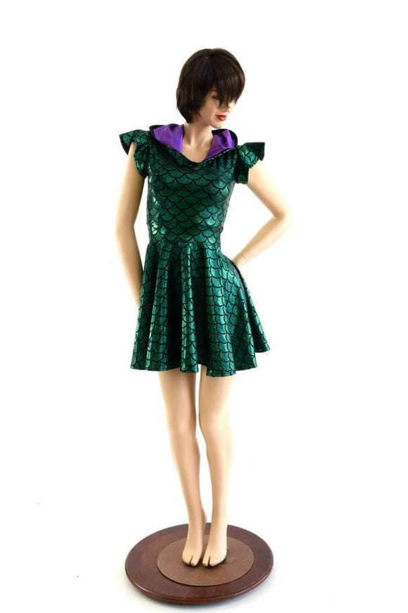 Green Dragon Hoodie Skater Dress - Coquetry Clothing
