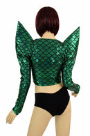 Green Dragon Mega Sharp Shoulder Crop - Coquetry Clothing