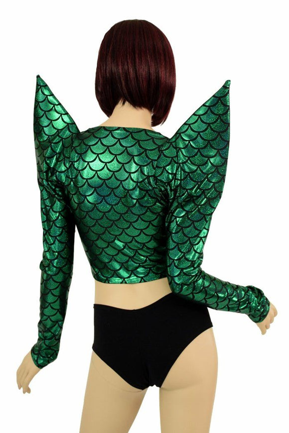 Green Dragon Mega Sharp Shoulder Crop - Coquetry Clothing
